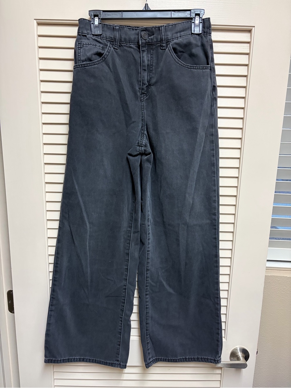 SO Wide Leg Pants Womens 11 Black High Rise Elastic Waist Cropped Streetwear